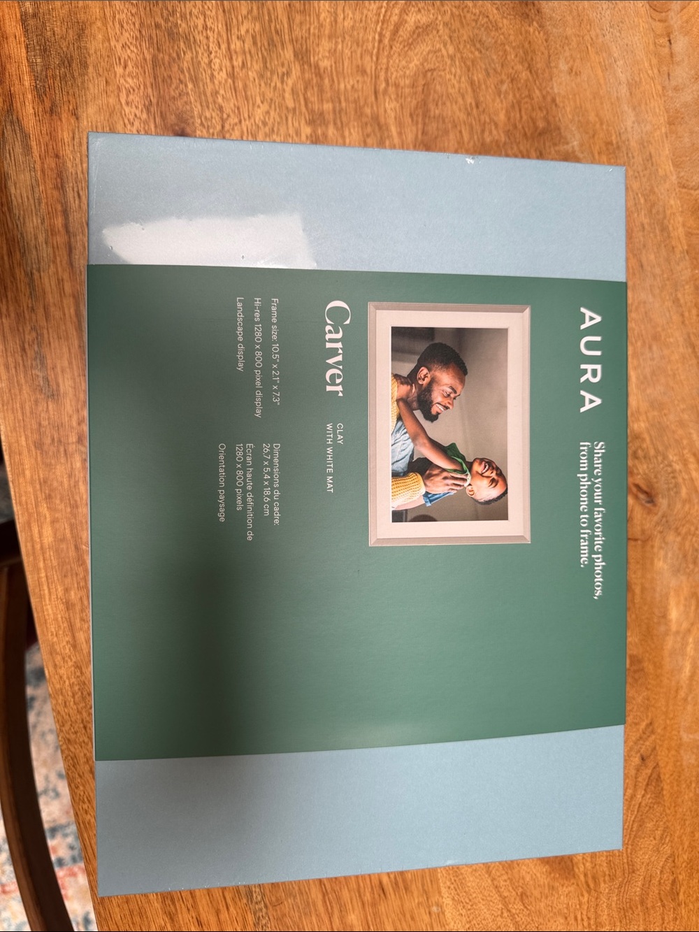 Aura Carver Digital Frame - clay with white mat
